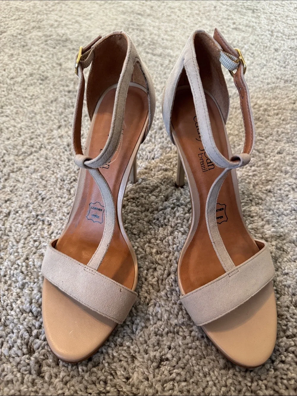 Cathy Jean Nude T-Strap Stiletto Sandals - Picture 3 of 16
